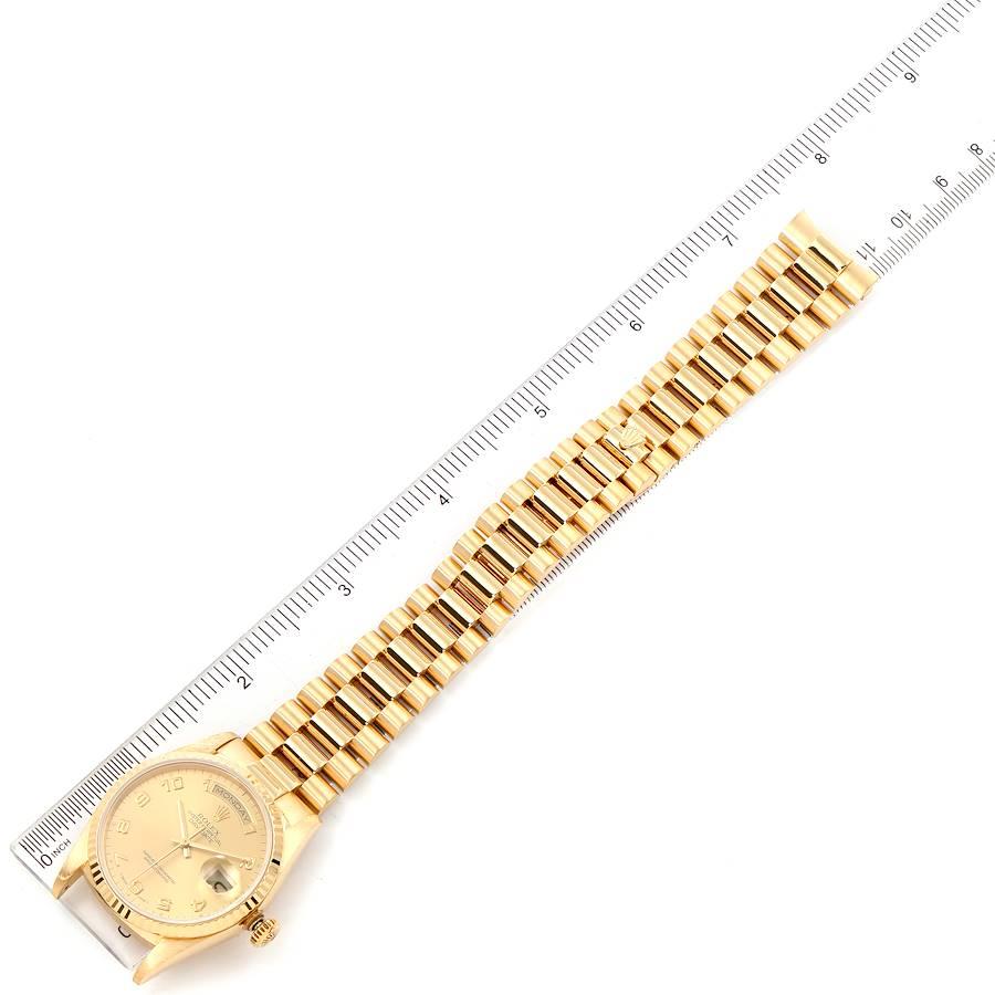 Rolex President Day-Date Yellow Gold Arabic Dial Men’s Watch 18238 Tag For Sale 6