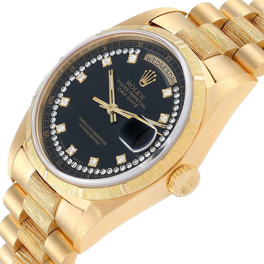 Rolex President Day-Date Yellow Gold Bark Diamond Dial Men’s Watch 18248 1