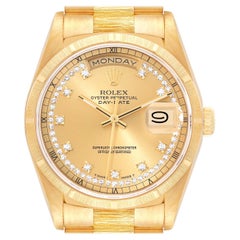 Rolex President Day-Date Gelbgold Bark Diamant-Zifferblatt Herrenuhr 18248