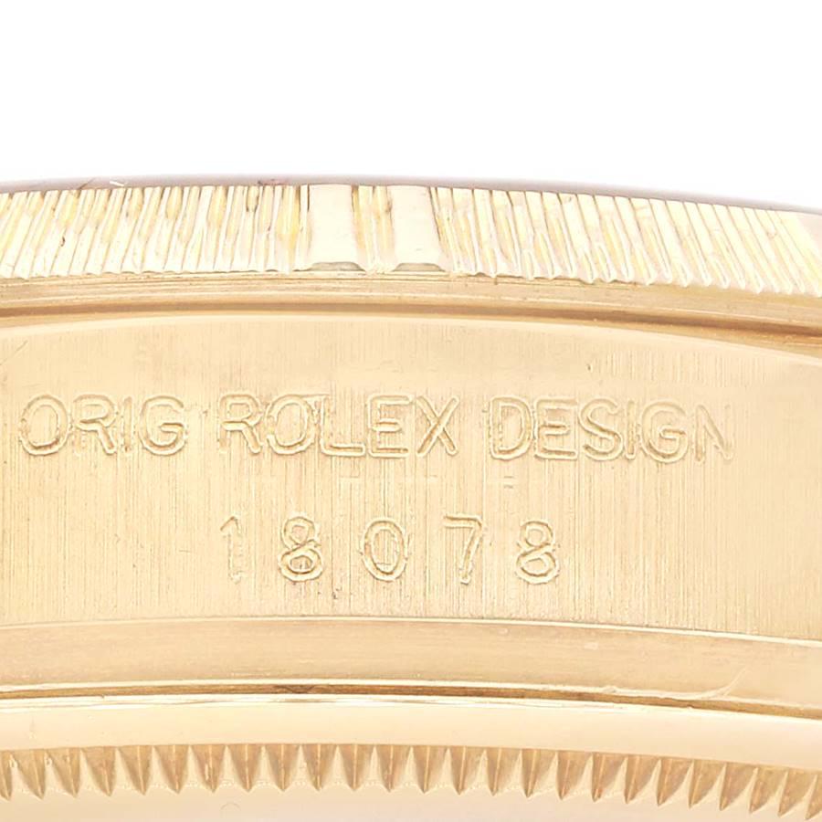 Rolex President Day-Date Yellow Gold Bark Finish Mens Watch 18078 2