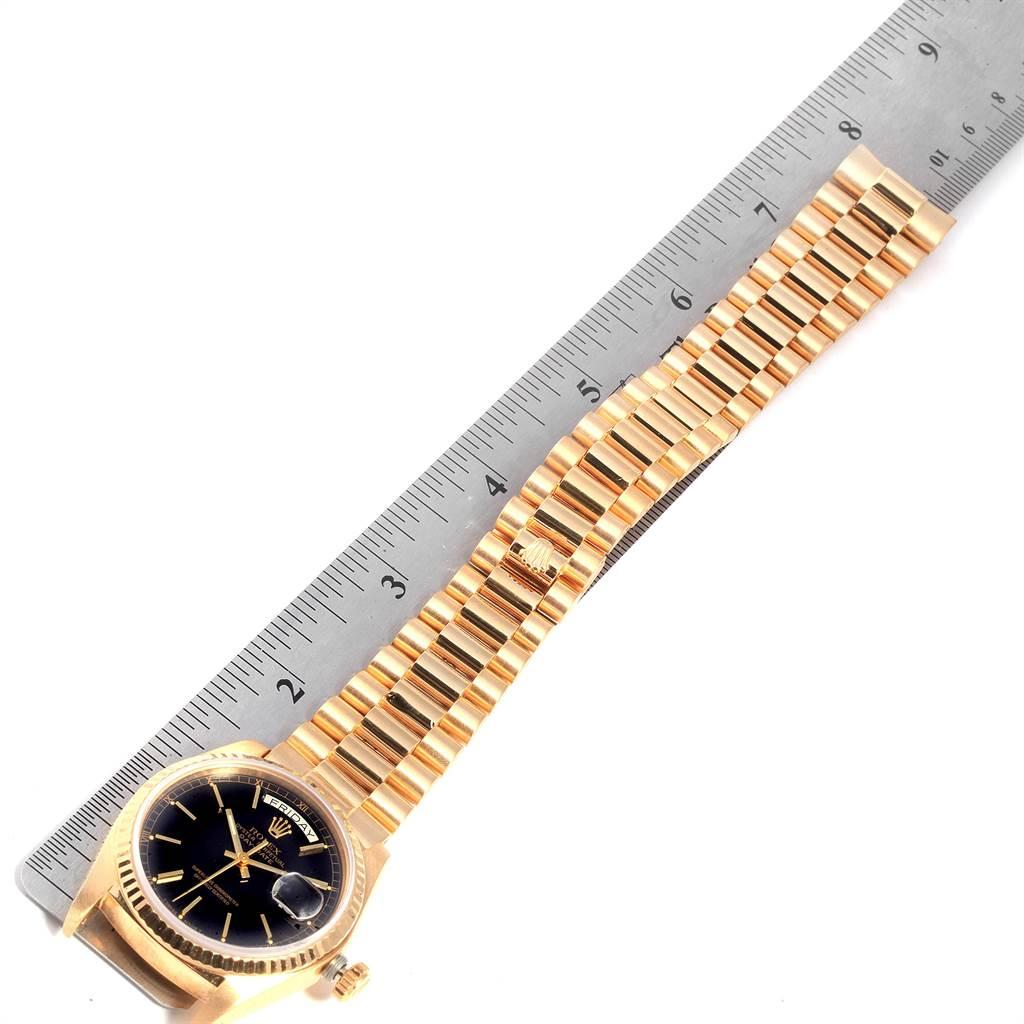 Rolex President Day-Date Yellow Gold Black Dial Men's Watch 18038 8