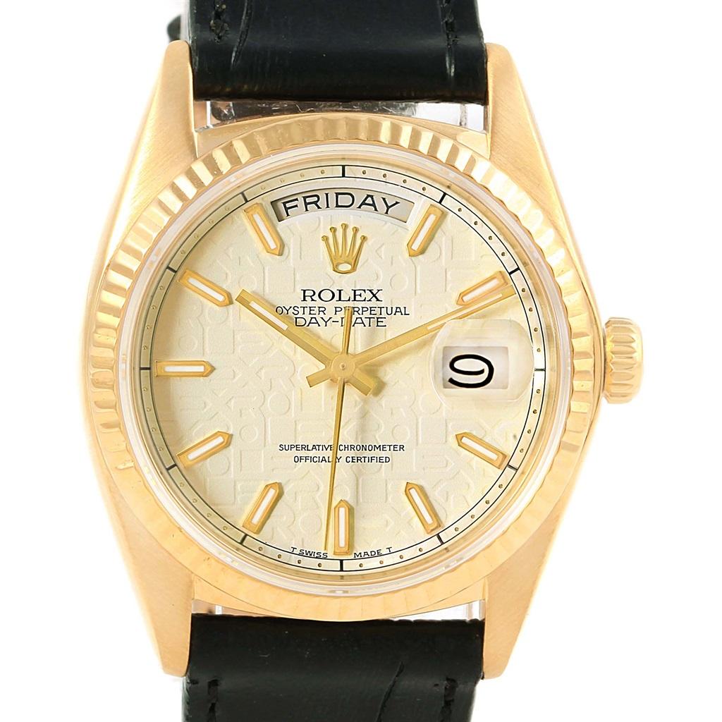 Rolex President Day-Date Yellow Gold Black Dial Men’s Watch 18038