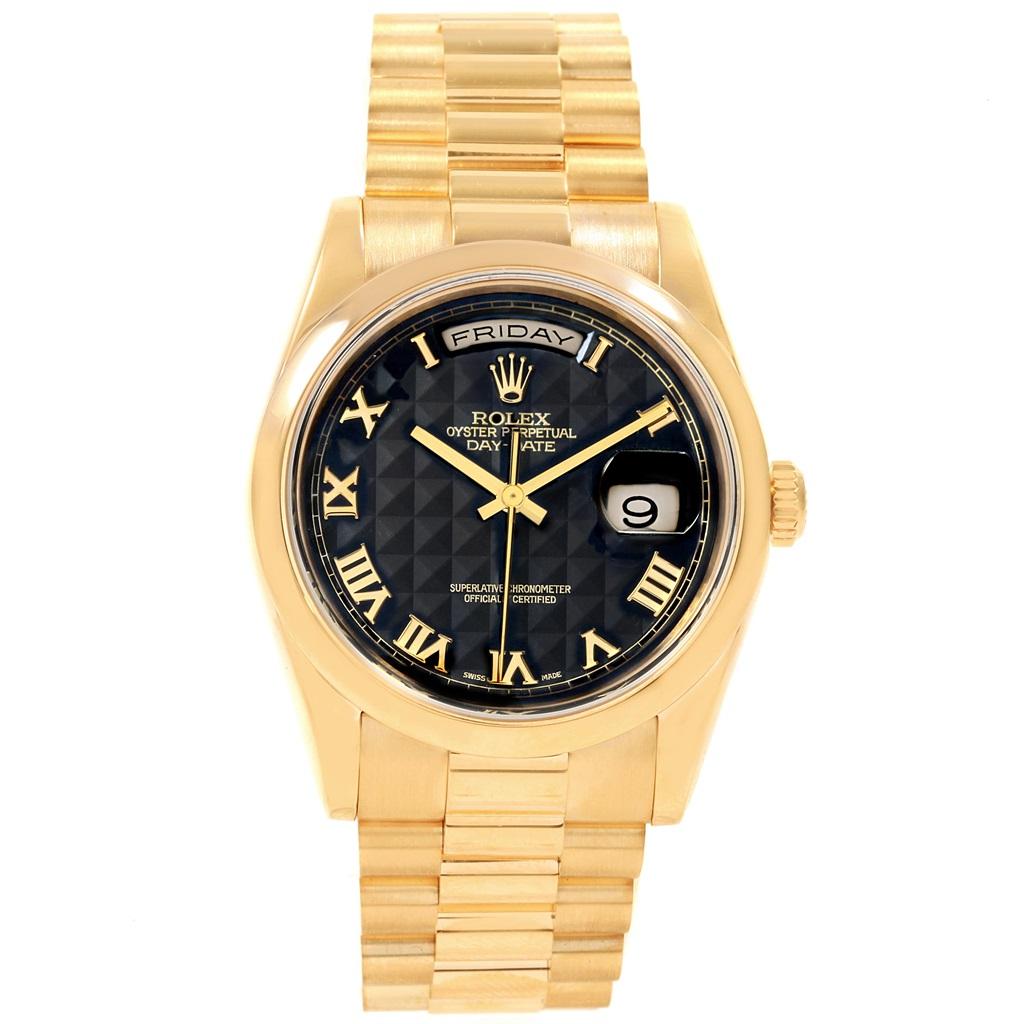 Gold rolex top presidential black face