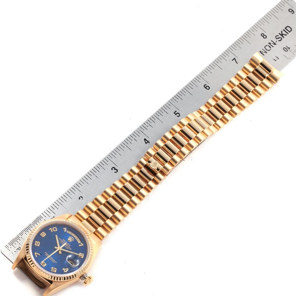 Rolex President Day-Date Yellow Gold Blue Jubilee Dial Men's Watch 18238 For Sale 6