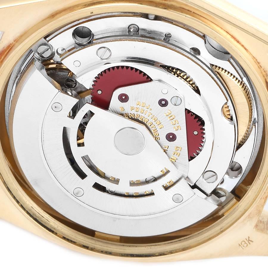 Rolex President Day-Date Herrenuhr aus Gelbgold mit Wurzelholz-Zifferblatt 18038 im Angebot 5