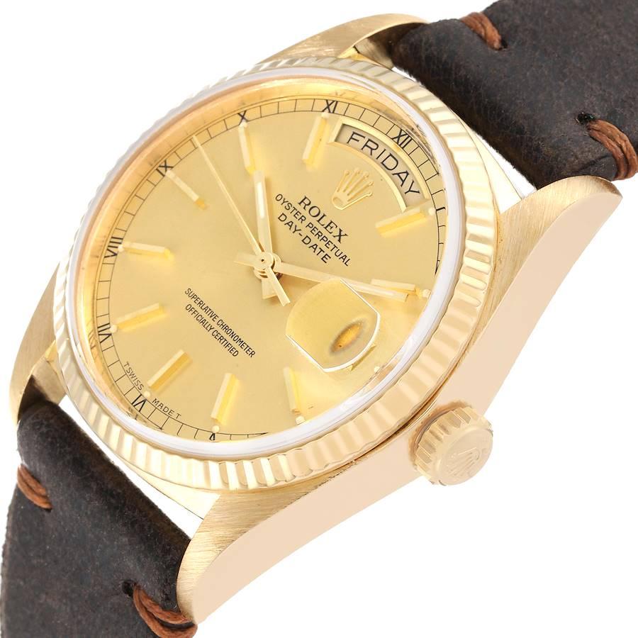 Rolex President Day-Date Yellow Gold Champagne Dial Mens Watch 18038 1