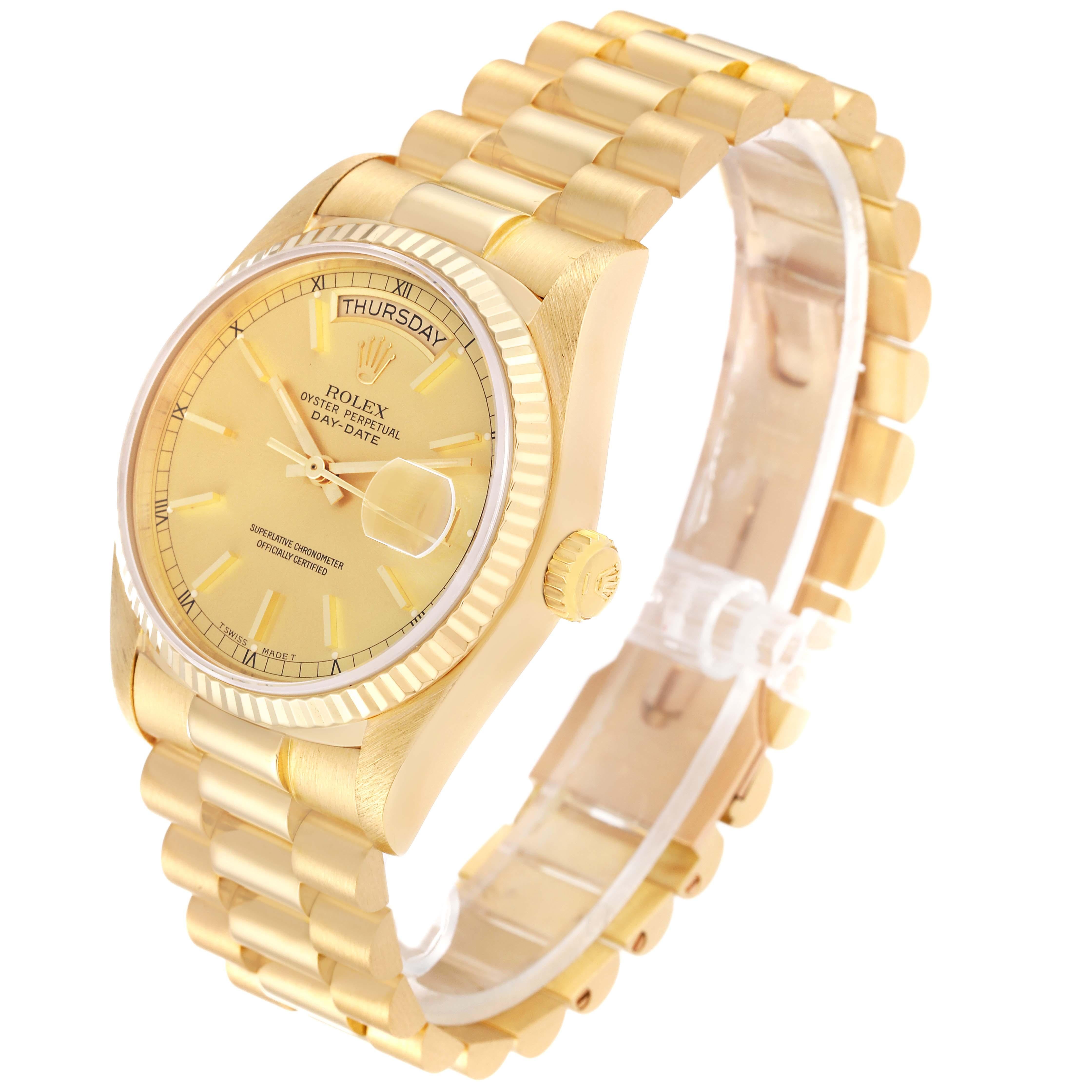 Rolex President Day-Date Yellow Gold Champagne Dial Mens Watch 18038 For Sale 4