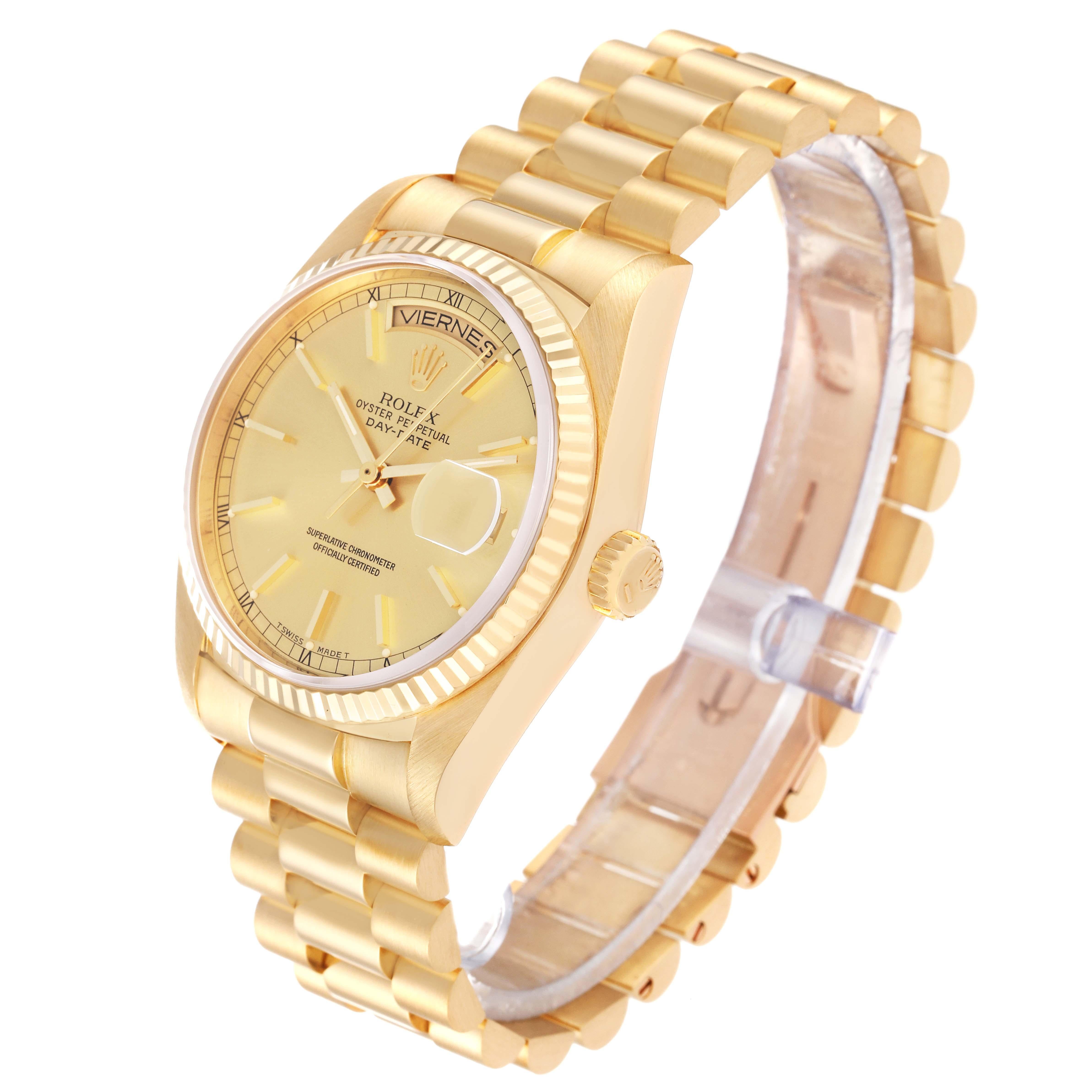 Rolex President Day-Date Yellow Gold Champagne Dial Mens Watch 18038 5