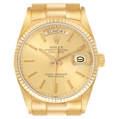 Rolex President Day-Date Oro Giallo Quadrante Champagne Orologio Uomo 18038