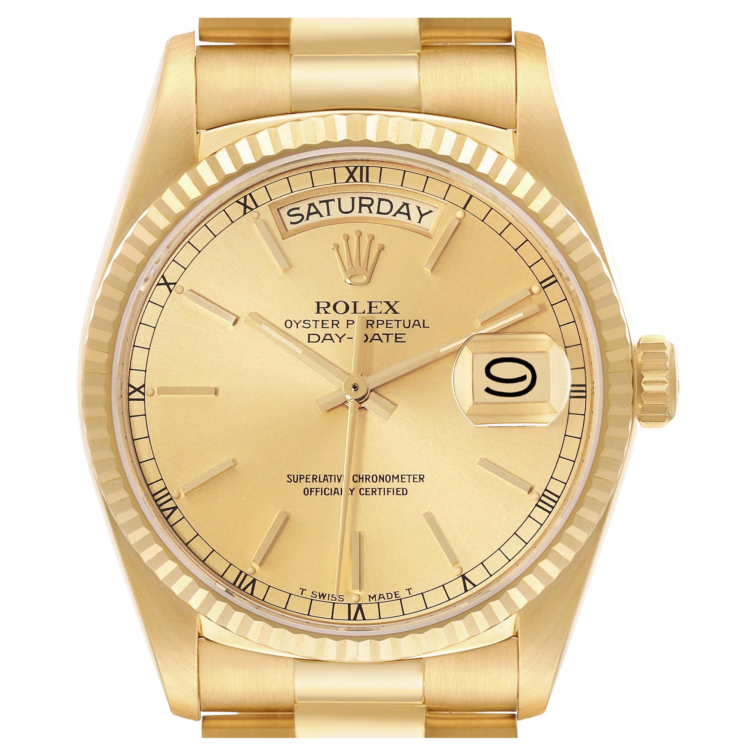 Rolex President Day-Date Gelbgold Champagner-Zifferblatt Herrenuhr 18038