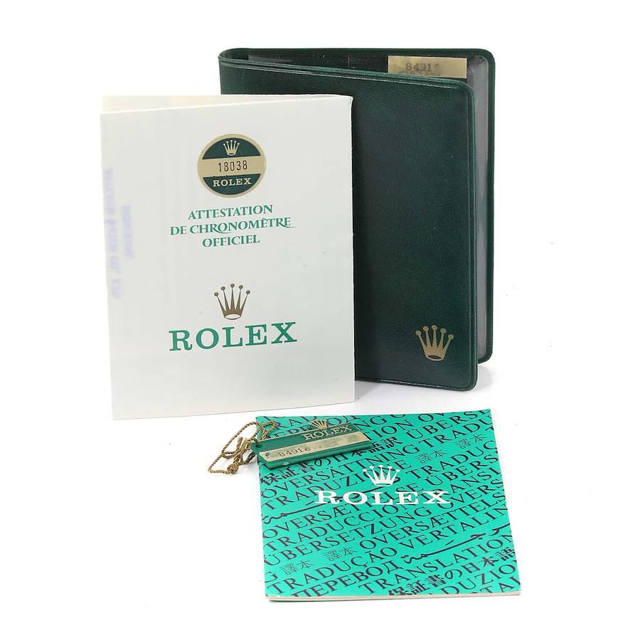 Rolex President Day-Date Gelbgold Champagner Zifferblatt Herrenuhr 18038 Papiere 9
