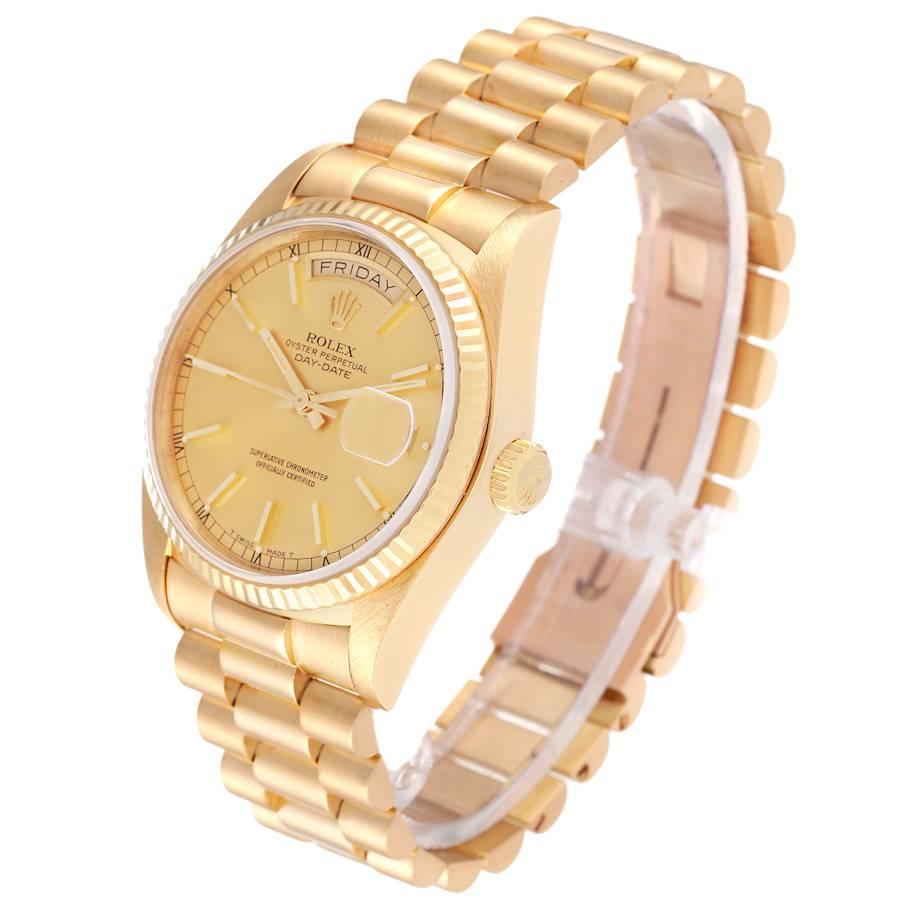 Rolex President Day-Date Gelbgold Champagner Zifferblatt Herrenuhr 18038 Papiere 1