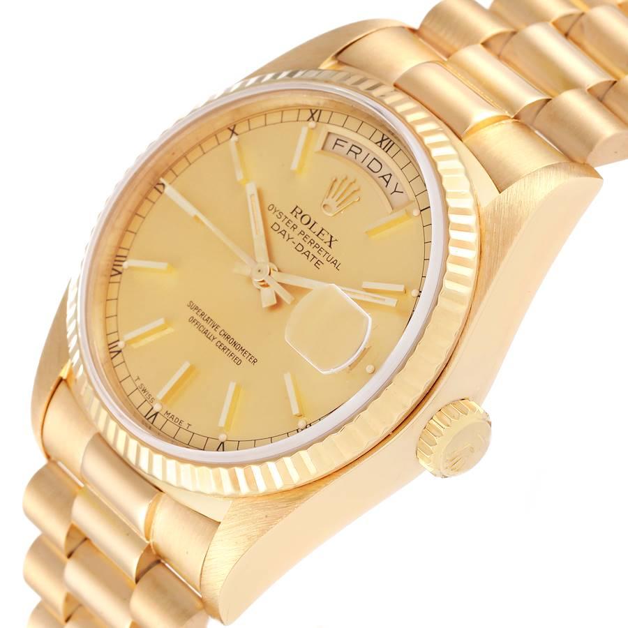 Rolex President Day-Date Gelbgold Champagner Zifferblatt Herrenuhr 18038 Papiere 2