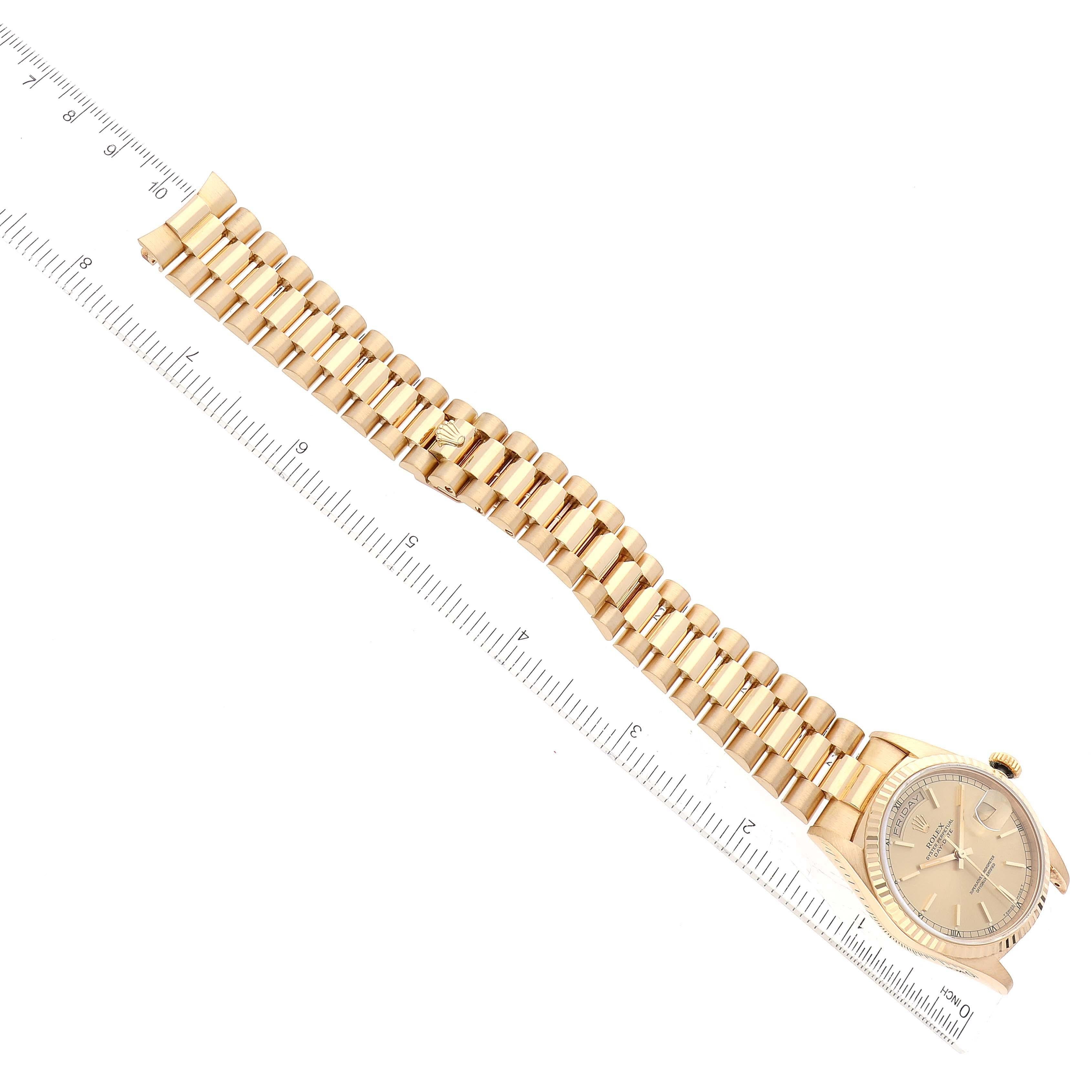 Rolex President Day-Date Yellow Gold Champagne Dial Mens Watch 18238 For Sale 7