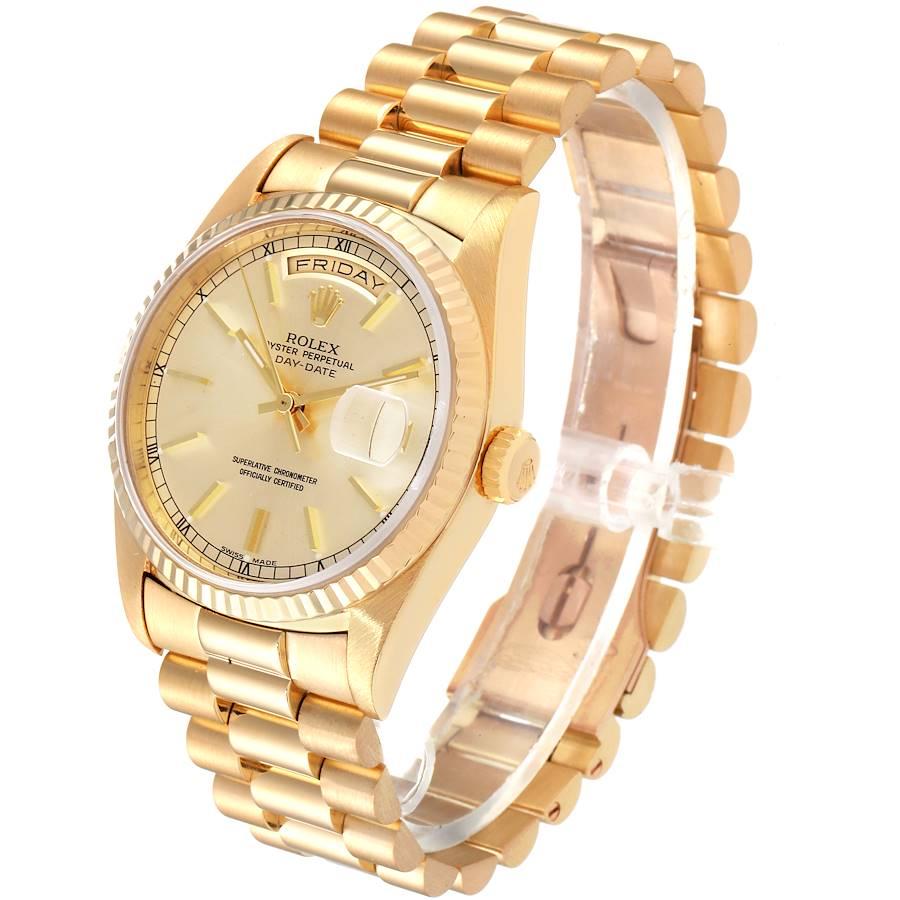 Men's Rolex President Day-Date Yellow Gold Champagne Dial Mens Watch 18238 For Sale