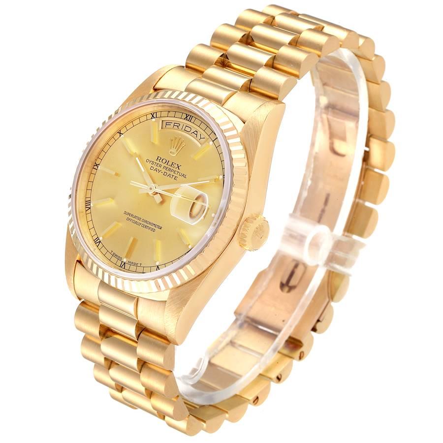 Men's Rolex President Day-Date Yellow Gold Champagne Dial Mens Watch 18238
