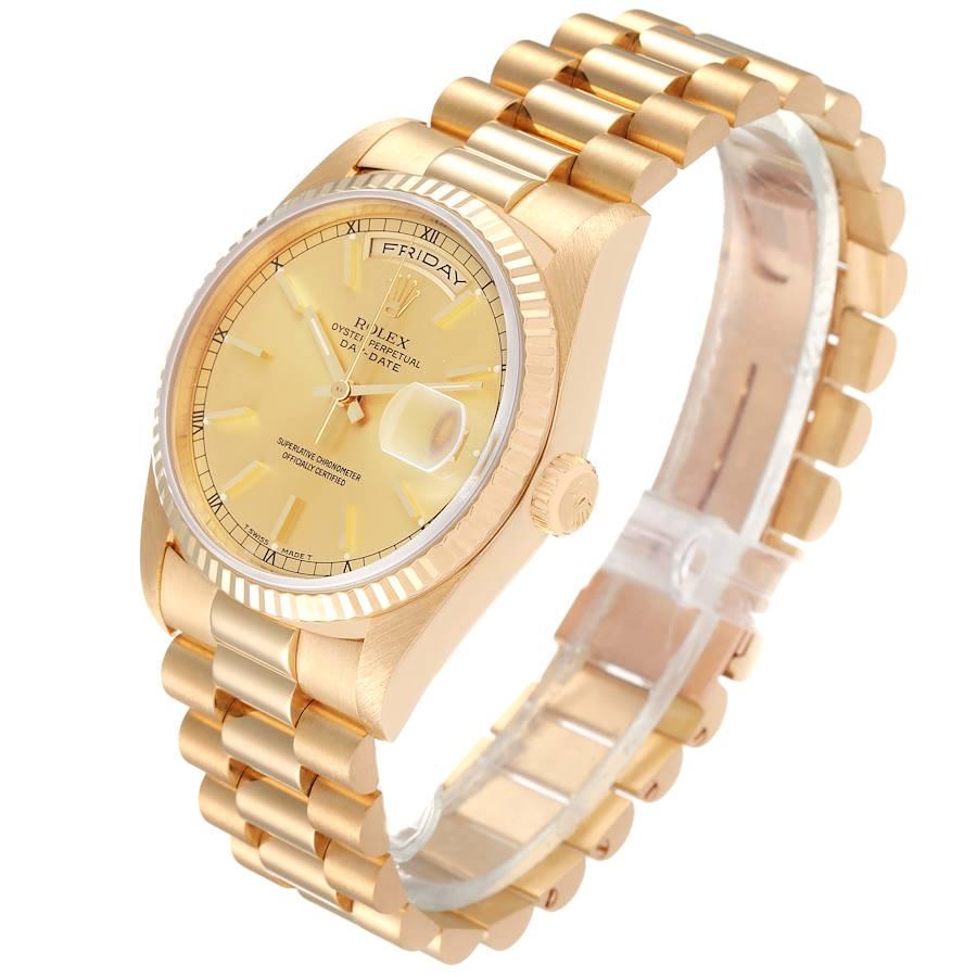 Men's Rolex President Day-Date Yellow Gold Champagne Dial Mens Watch 18238
