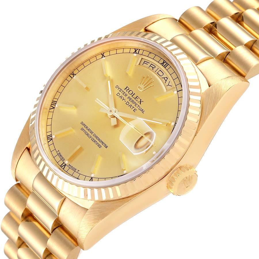 Rolex President Day-Date Yellow Gold Champagne Dial Mens Watch 18238 1