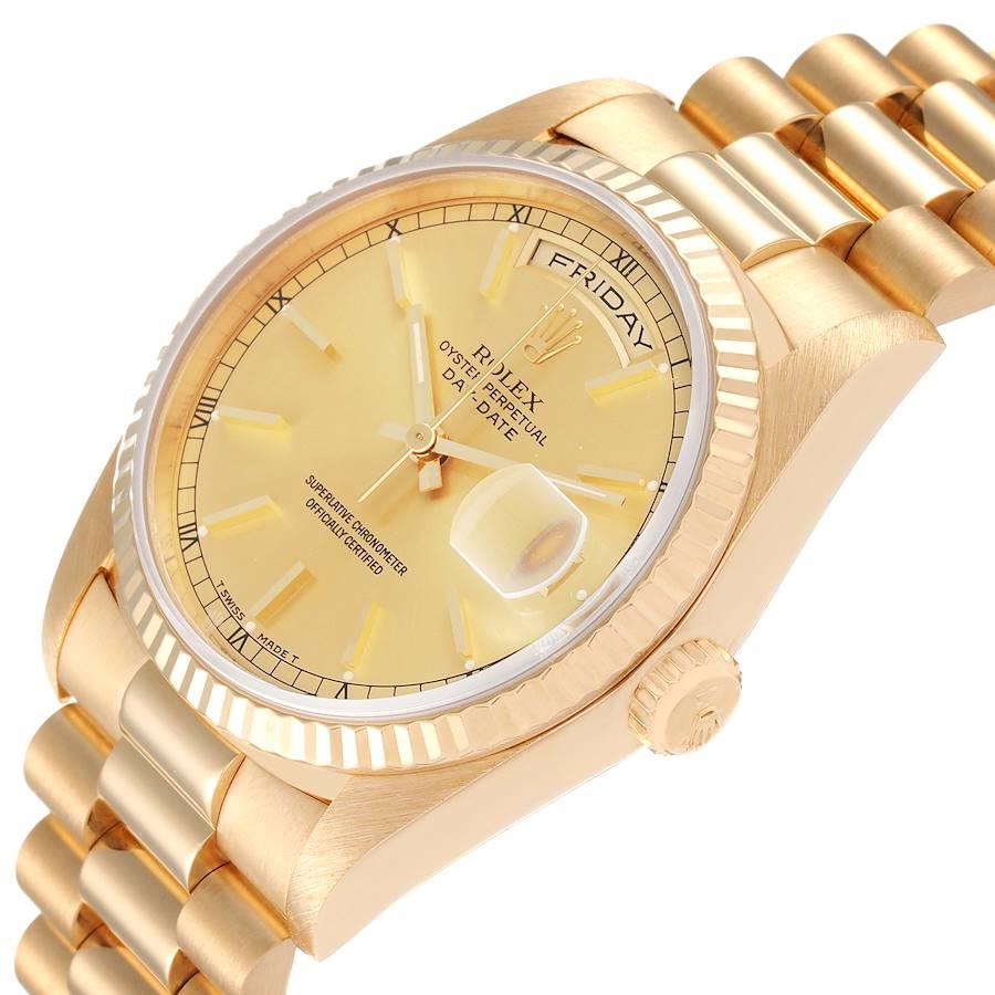Rolex President Day-Date Yellow Gold Champagne Dial Mens Watch 18238 1