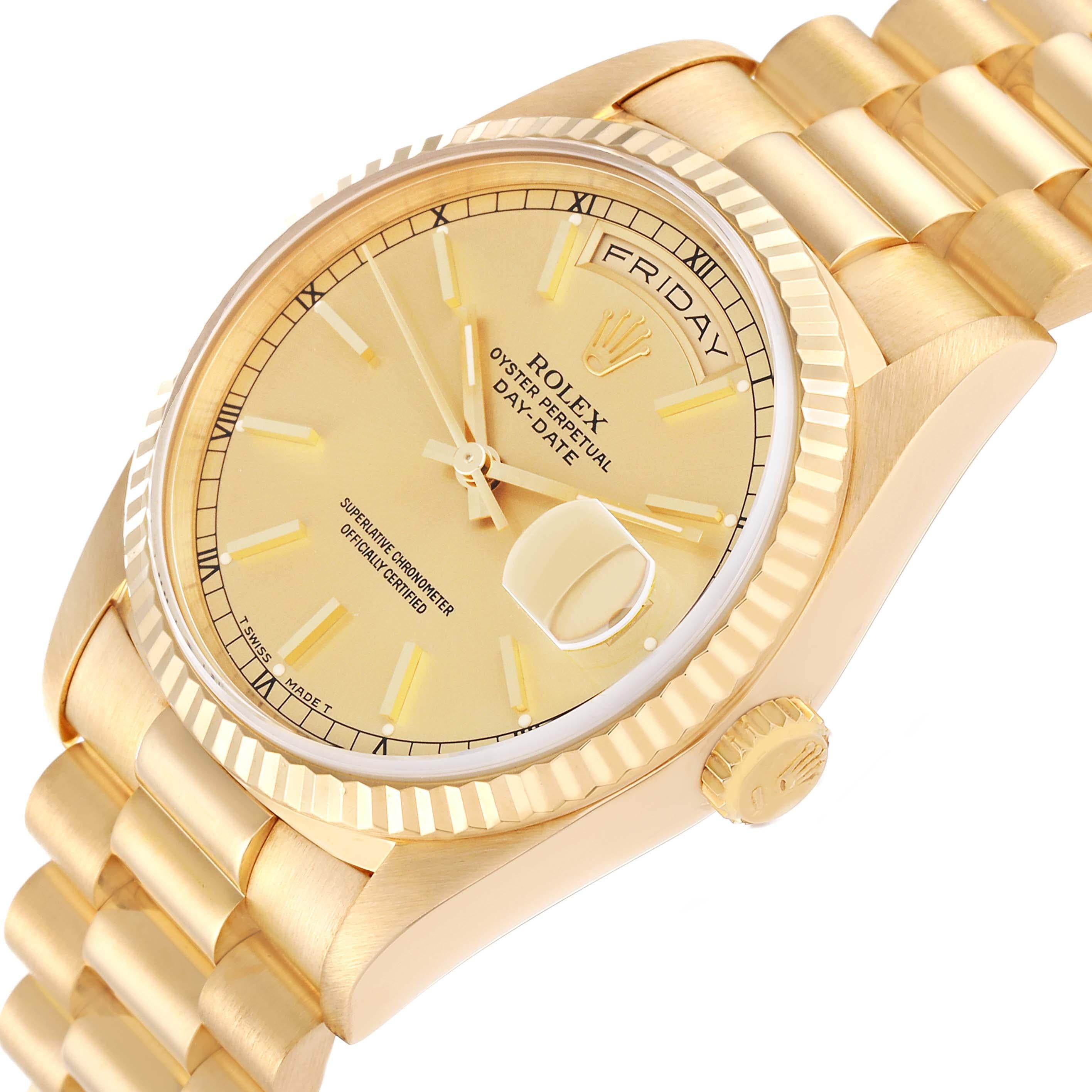 Rolex President Day-Date Yellow Gold Champagne Dial Mens Watch 18238 For Sale 3