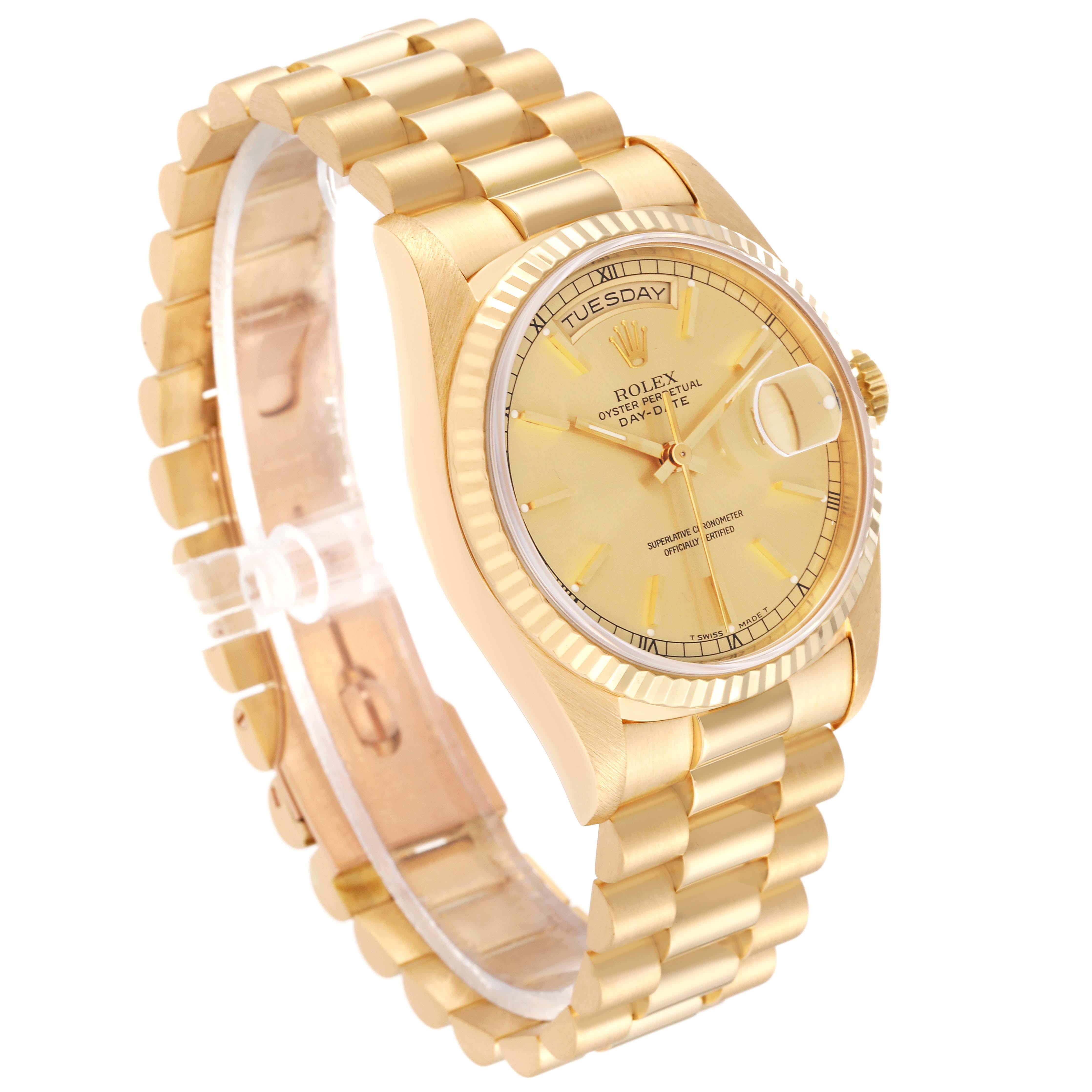 Rolex President Day-Date Yellow Gold Champagne Dial Mens Watch 18238 For Sale 4