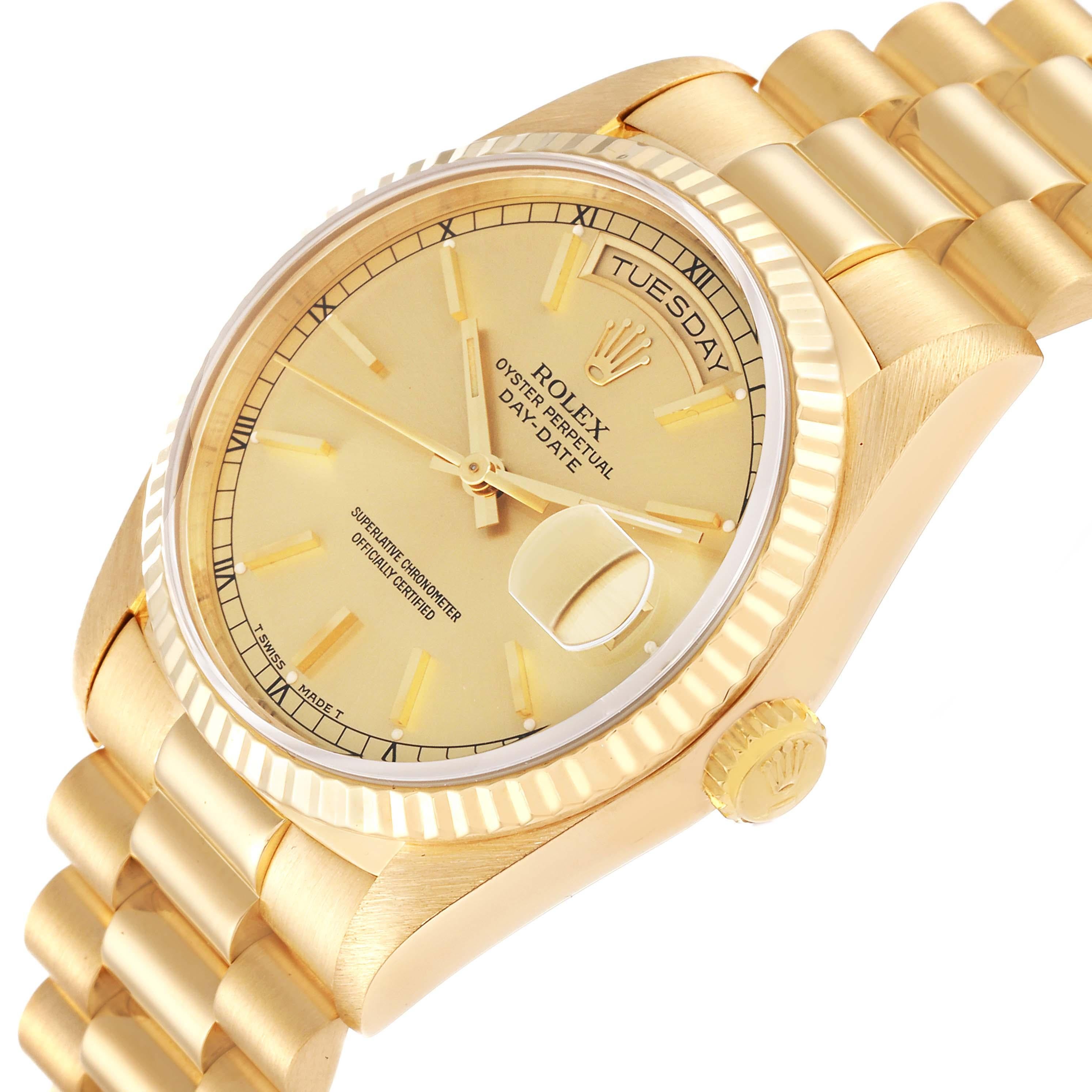 Rolex President Day-Date Yellow Gold Champagne Dial Mens Watch 18238 For Sale 5