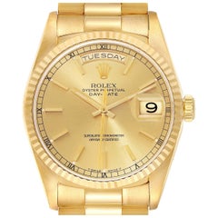 Rolex President Day-Date Yellow Gold Champagne Dial Mens Watch 18238