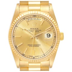 Rolex President Day-Date Yellow Gold Champagne Dial Mens Watch 18238