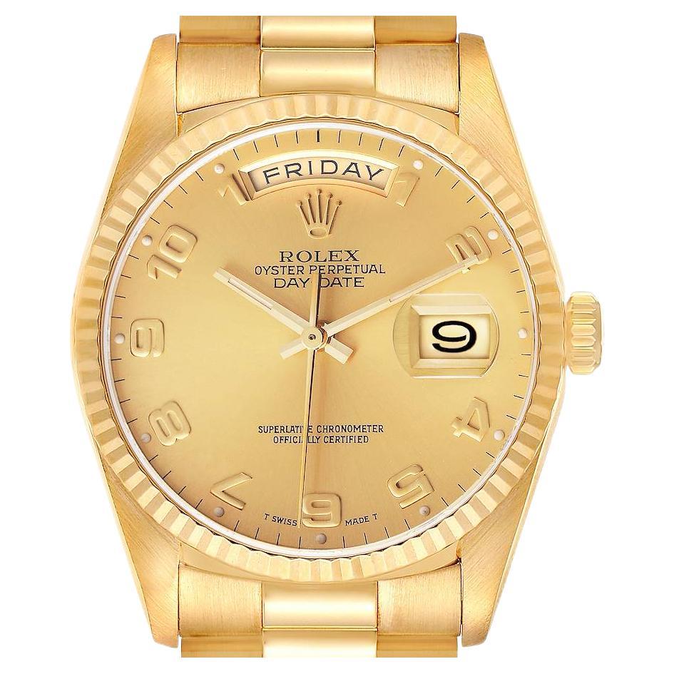 Rolex President Day-Date Yellow Gold Champagne Dial Mens Watch 18238