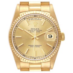 Rolex President Day-Date Yellow Gold Champagne Dial Mens Watch 18238