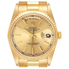 Rolex President Day-Date Yellow Gold Champagne Dial Mens Watch 18238 Papers