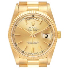 Rolex Day-Date Oro Giallo Quadrante Champagne Orologio Uomo 18238 Papers