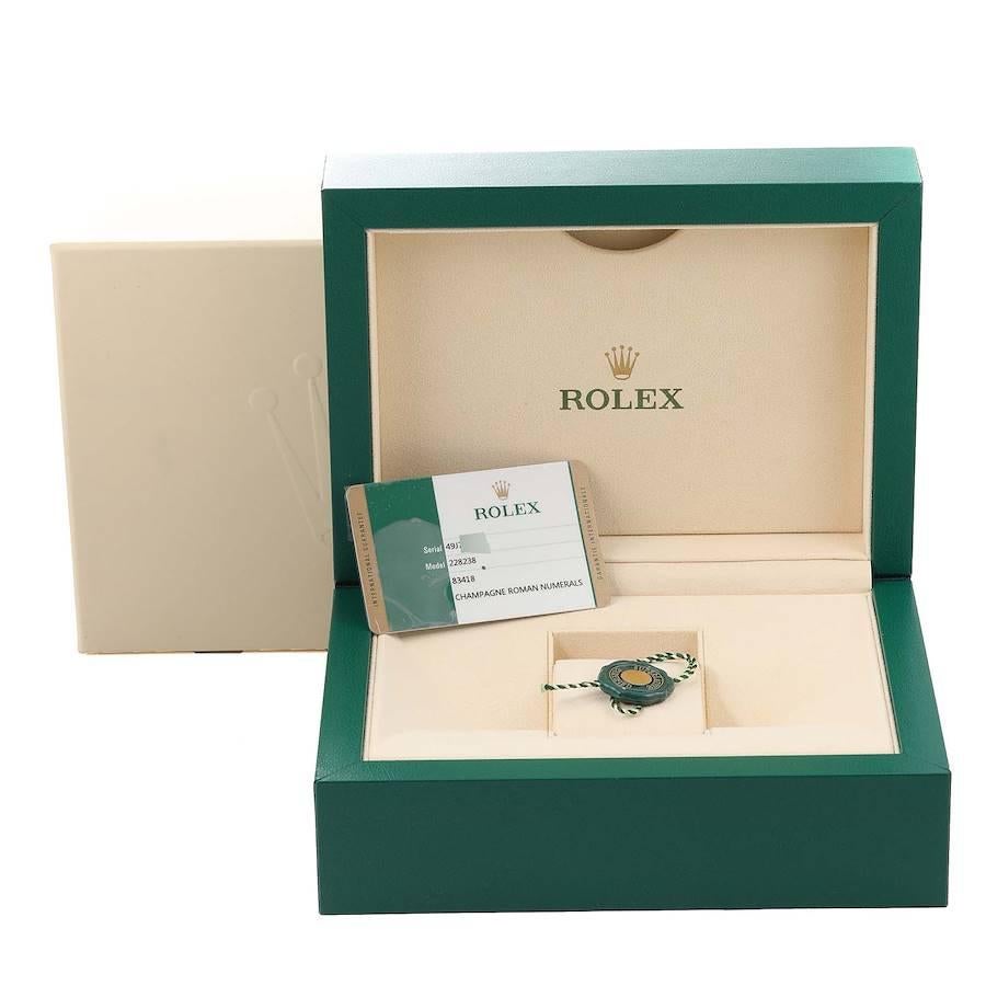 Rolex President Day-Date Yellow Gold Champagne Dial Mens Watch 228238 Box Card 8
