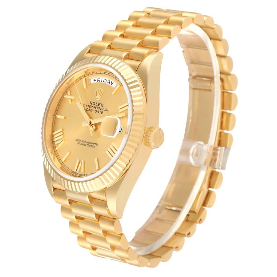 Men's Rolex President Day-Date Yellow Gold Champagne Dial Mens Watch 228238 Box Card