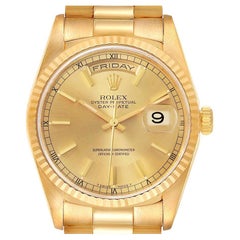 Vintage Rolex President Day-Date Yellow Gold Champagne Dial Watch 18238 NOS Unworn