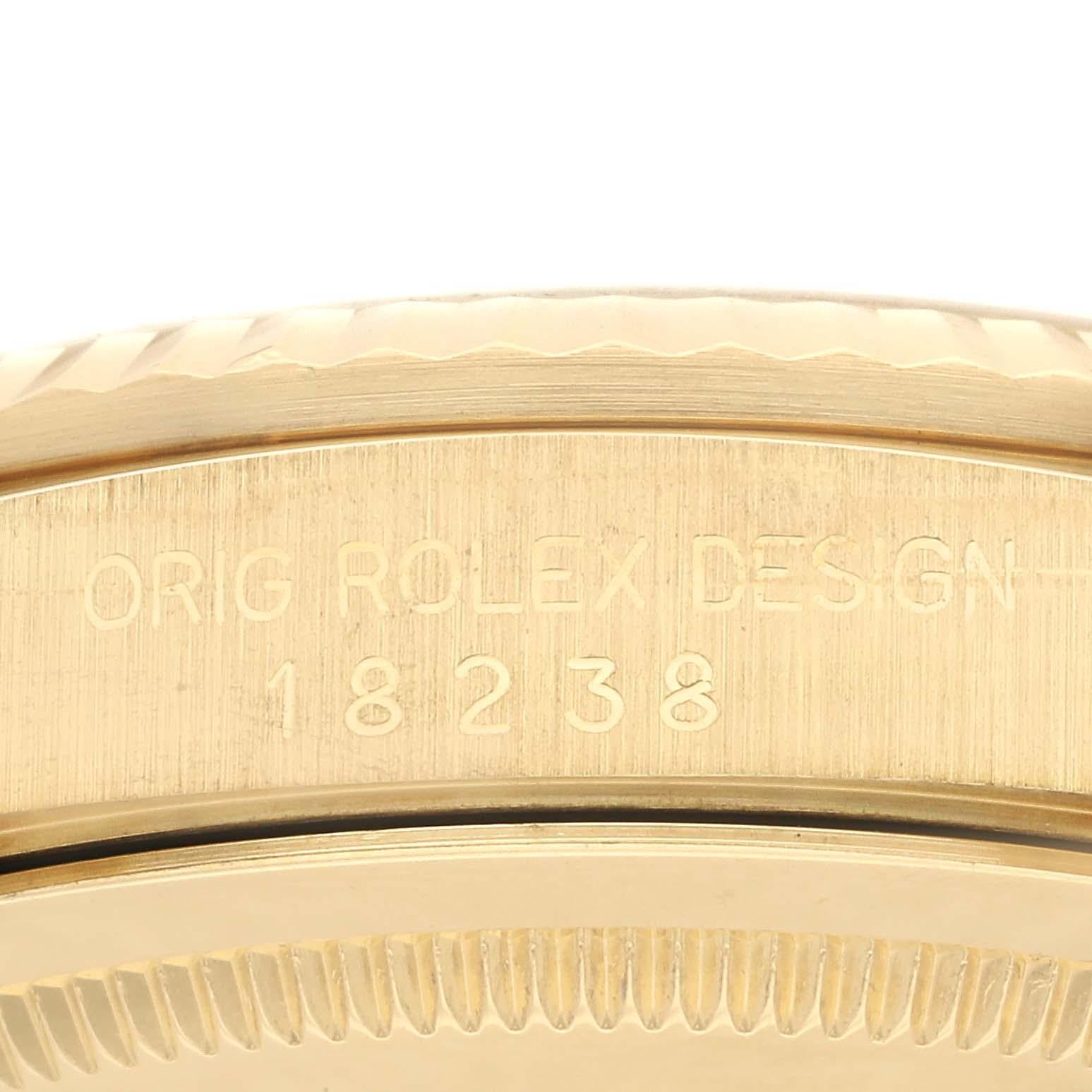 Men's Rolex President Day-Date Yellow Gold Champagne Diamond Dial Mens Watch 18238 For Sale