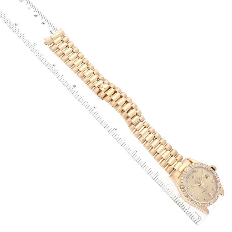 Rolex President Day-Date Gelbgold-Diamant-Lünette  Uhr 18048 6