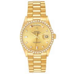 Rolex President Day-Date Oro Giallo Lunetta con diamanti Guarda 18048