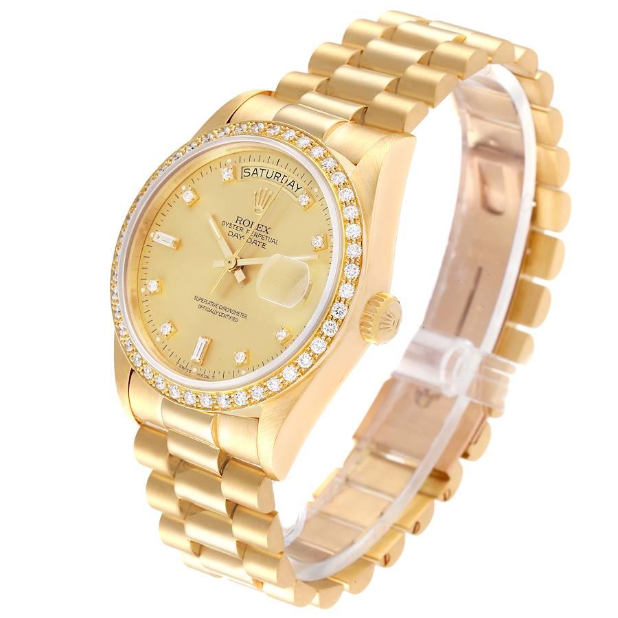 Rolex President Day-Date Gelbgold-Diamant-Lünette  Uhr 18048 Herren