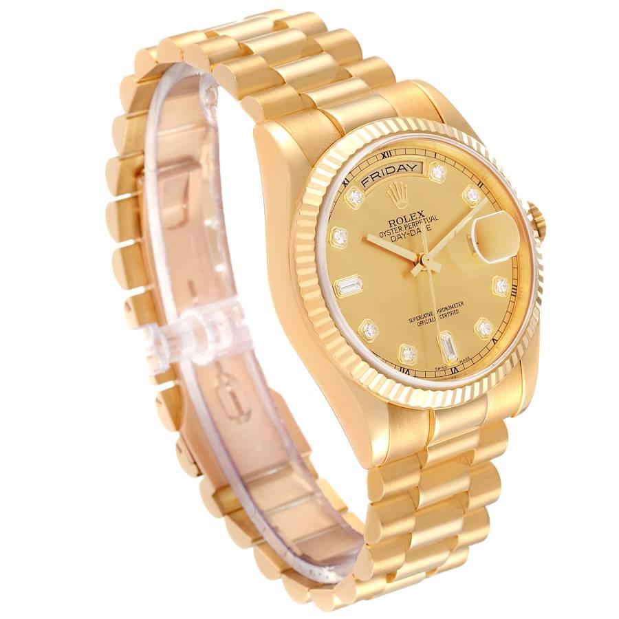 Rolex President Day-Date Gelbgold Diamant-Zifferblatt Herrenuhr 118238 Box Papiere im Zustand „Hervorragend“ in Atlanta, GA