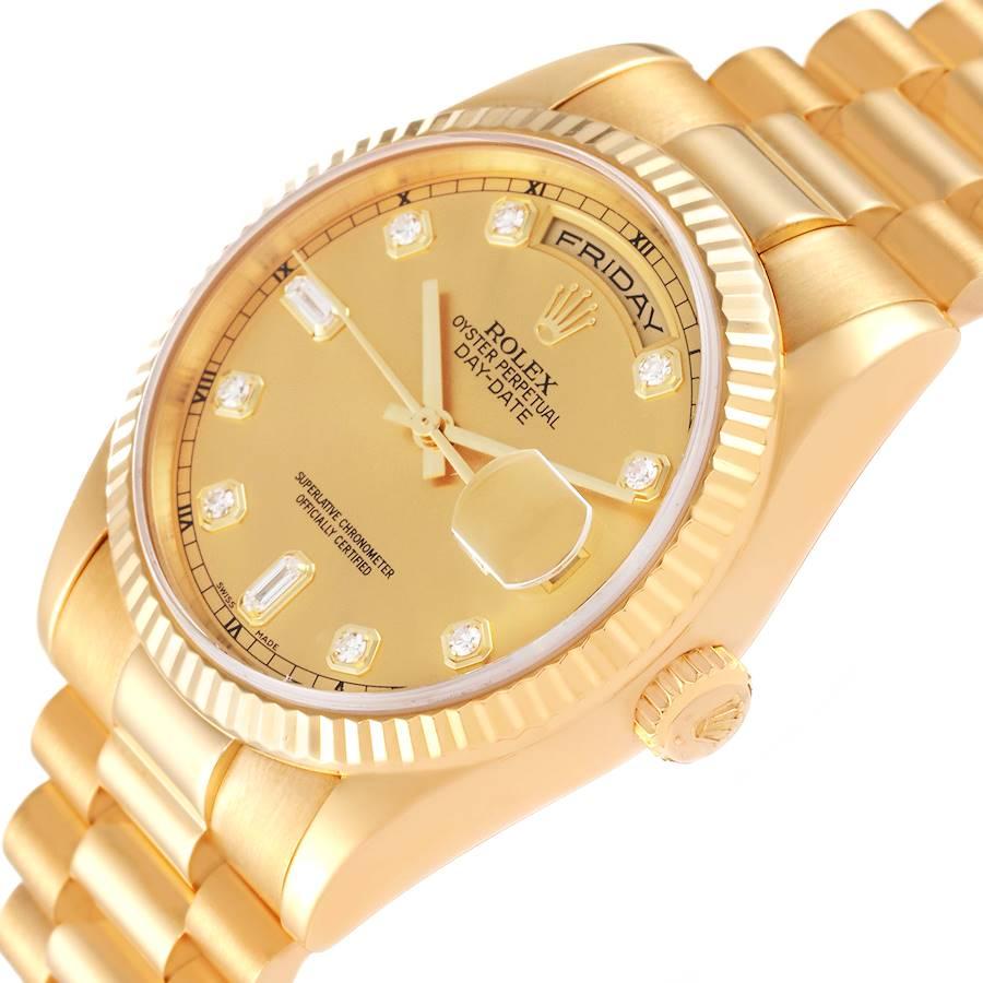 Rolex President Day-Date Gelbgold Diamant-Zifferblatt Herrenuhr 118238 Box Papiere 2