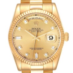 Rolex President Day-Date Gelbgold Diamant-Zifferblatt Herrenuhr 118238 Box Papiere