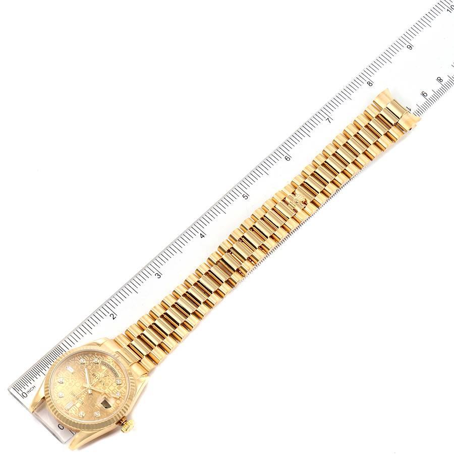 Rolex President Day-Date Yellow Gold Diamond Dial Men’s Watch 118238 For Sale 6
