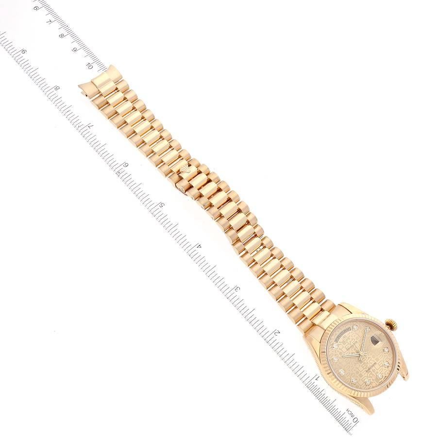 Rolex President Day-Date Yellow Gold Diamond Dial Mens Watch 118238 For Sale 3