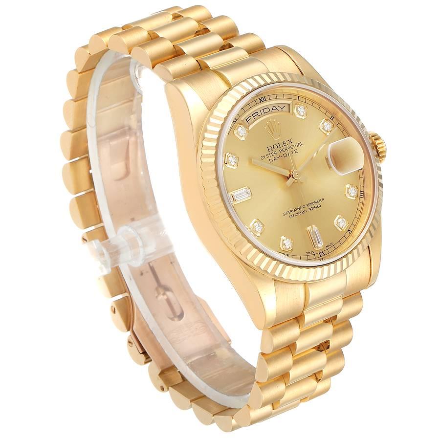 Rolex President Day-Date Yellow Gold Diamond Dial Men's Watch 118238 In Excellent Condition In Atlanta, GA