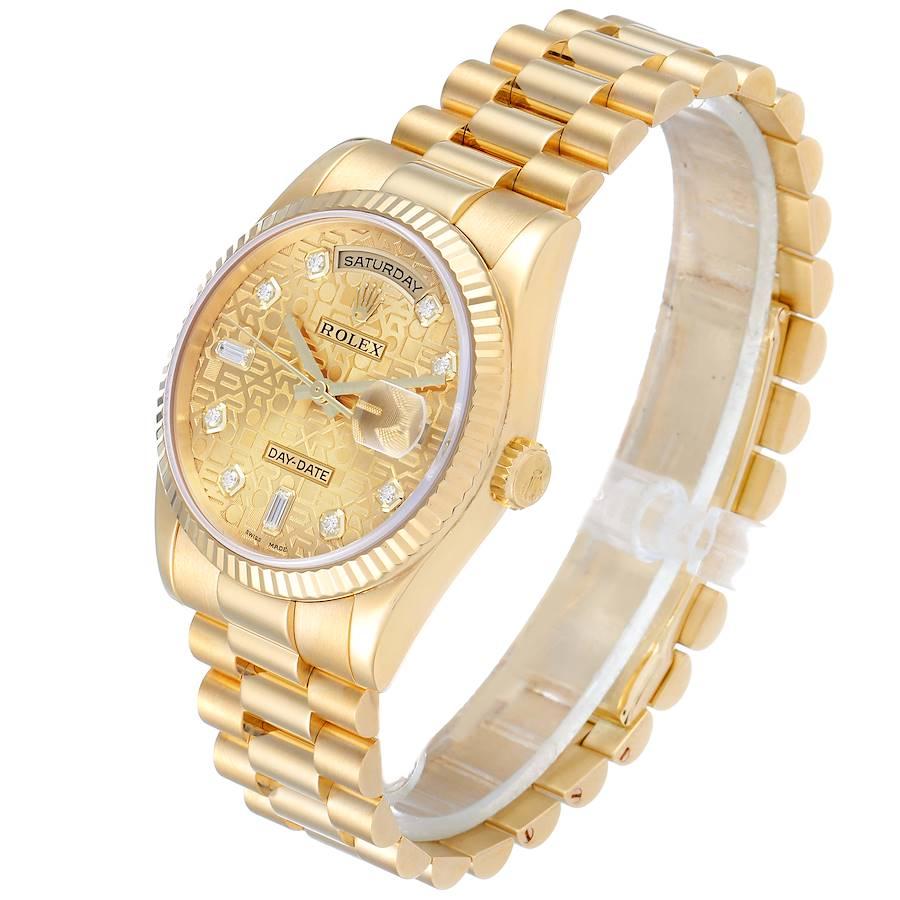Men's Rolex President Day-Date Yellow Gold Diamond Dial Men’s Watch 118238 For Sale