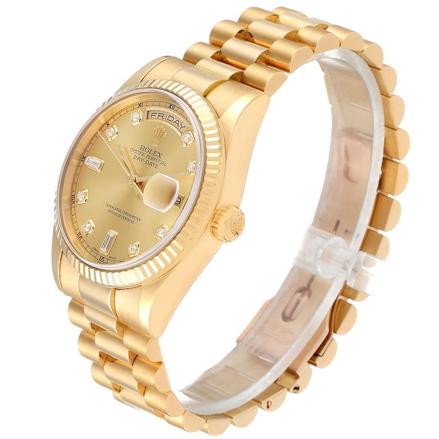 Rolex President Day-Date Yellow Gold Diamond Dial Men's Watch 118238 1