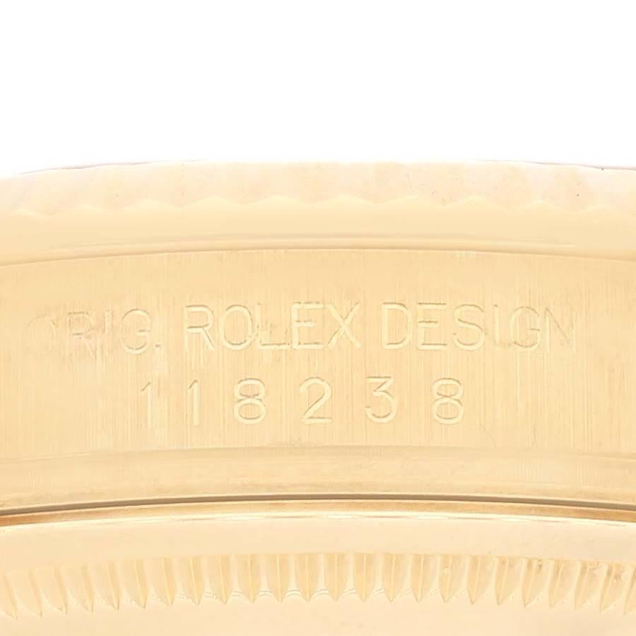 Rolex President Day-Date Gelbgold Diamant-Zifferblatt Herrenuhr 118238 im Angebot 3
