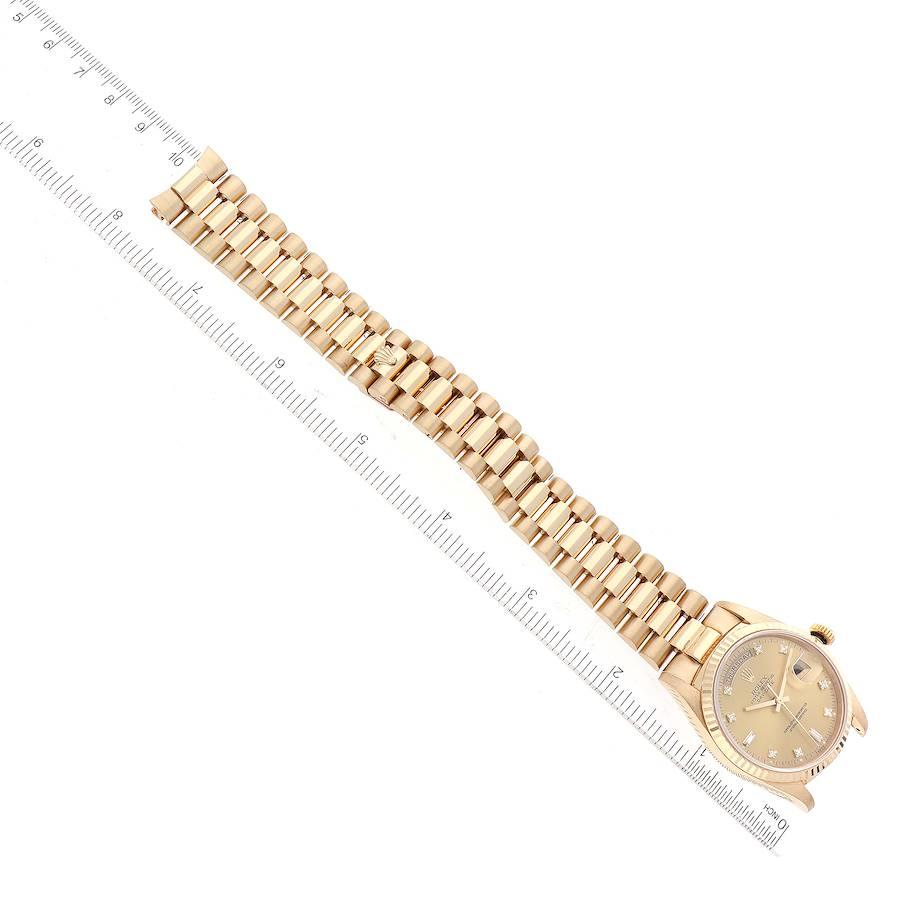 Rolex President Day-Date Yellow Gold Diamond Dial Mens Watch 18238 Box Papers 5