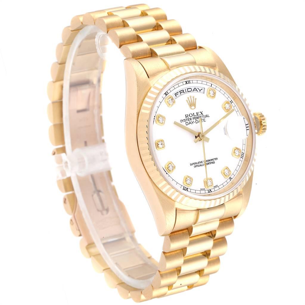 Rolex President Day-Date Yellow Gold Diamond Dial Men's Watch 18238 In Excellent Condition In Atlanta, GA